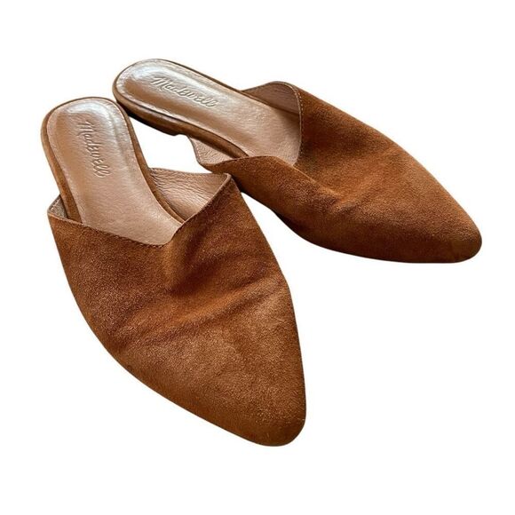 Madewell Pointed Toe Slip On Suede Flats - Picture 1 of 4